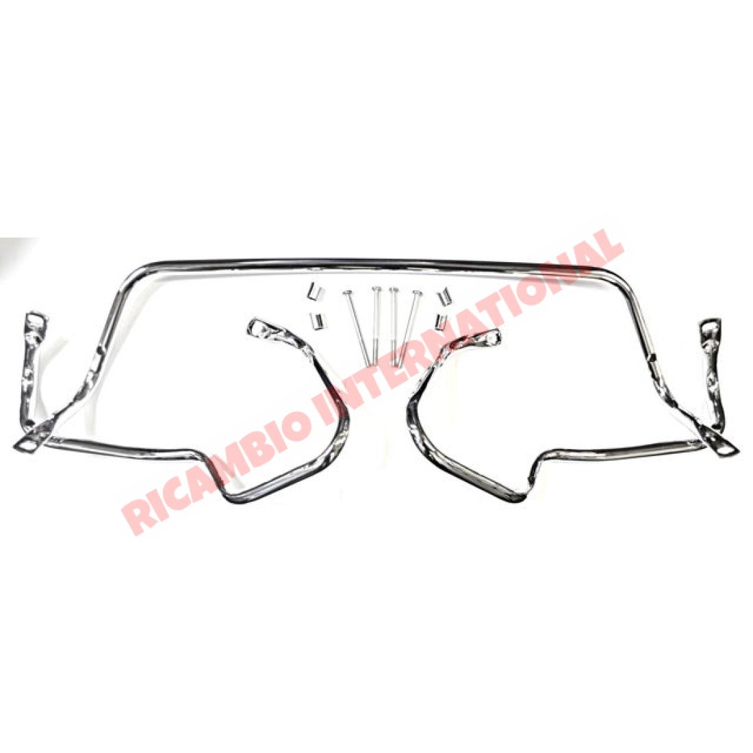 Chrome Bumper/Knudge Bar Overiders Kit (3 piece) & Fitting Kit - Classic Fiat 500 - Classic Fiat 500 Parts & Spares