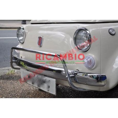 Chrome Bumper/Knudge Bar Overiders Kit (3 piece) & Fitting Kit - Classic Fiat 500 - Classic Fiat 500 Parts & Spares