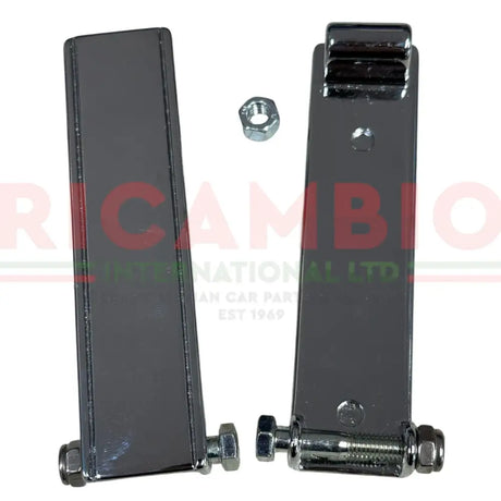 Chrome Engine Lid Opening Brackets - Classic Fiat 500 - Abarth