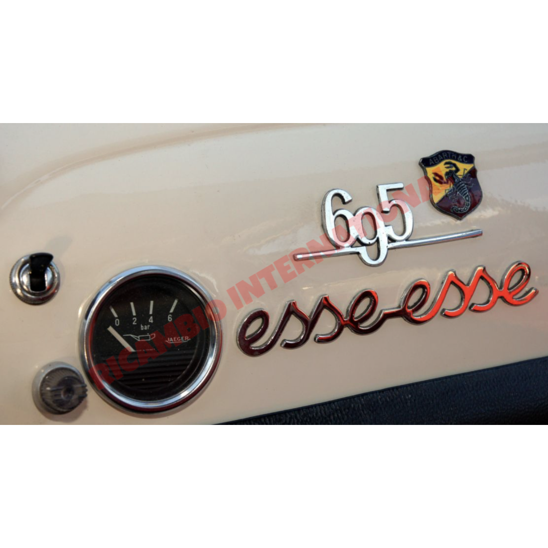 Chrome ’Esse Esse’ Badge & Clips - Classic Fiat 500 - Abarth