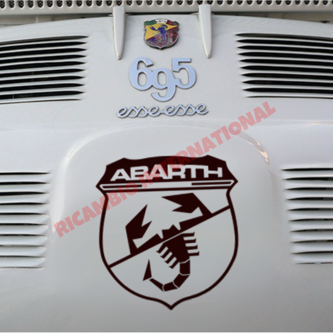 Chrome ’Esse Esse’ Badge & Clips - Classic Fiat 500 - Abarth