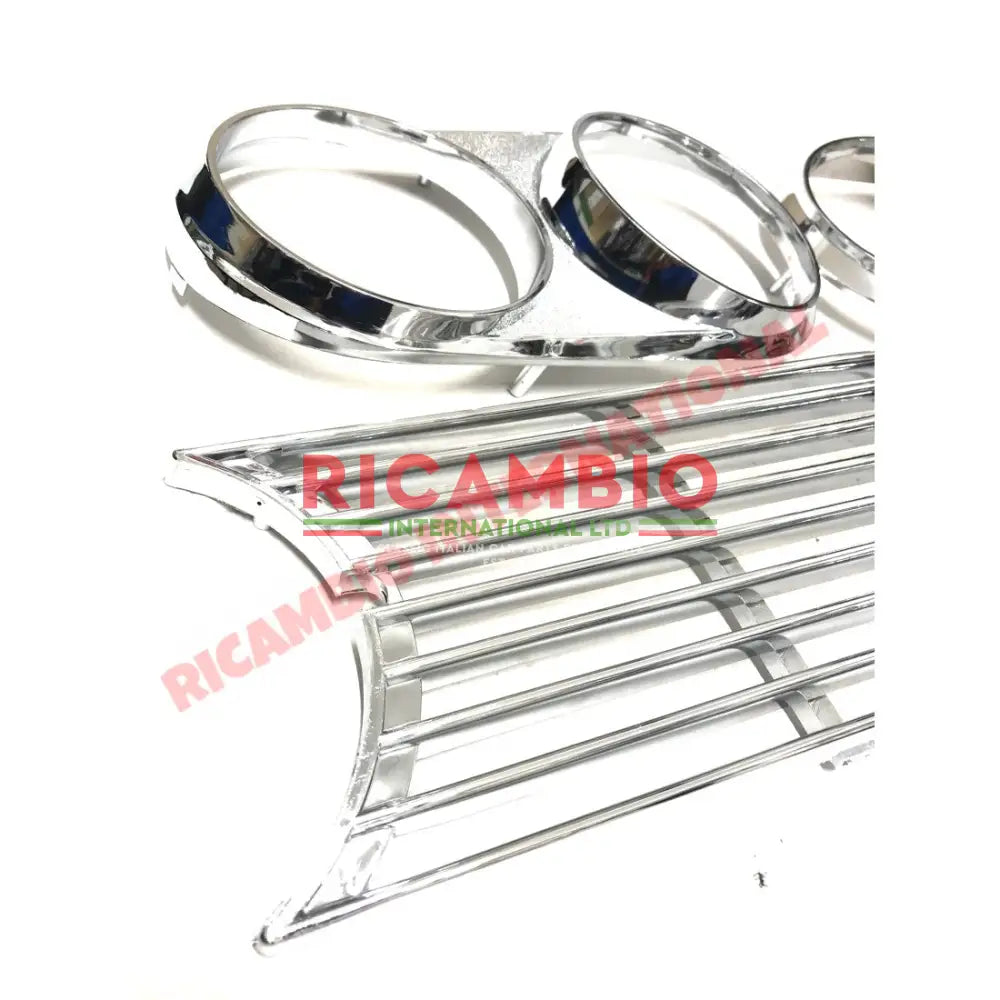 Chrome Front Grille & Head Lamp Trim Kit (3 piece) - Lancia Fulvia - Lancia Fulvia Exterior Parts