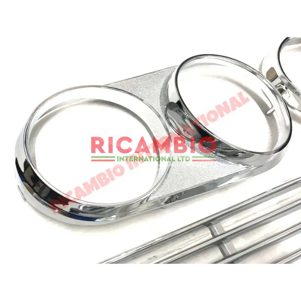 Chrome Front Grille & Head Lamp Trim Kit (3 piece) - Lancia Fulvia - Lancia Fulvia Exterior Parts