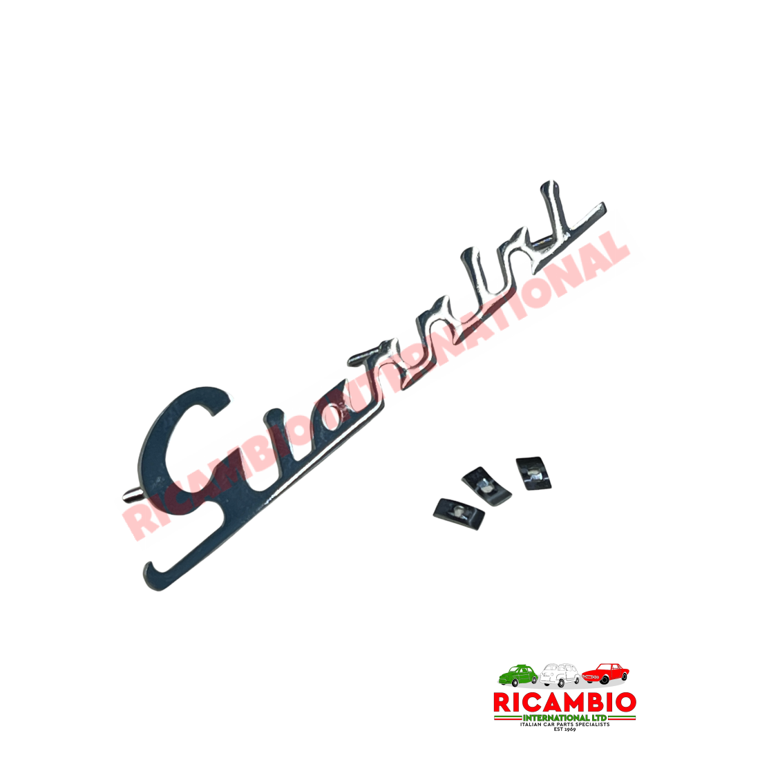 Chrome Giannini Badge & Clips - Classic Fiat 500 126 - Badge - Grille & Emblems