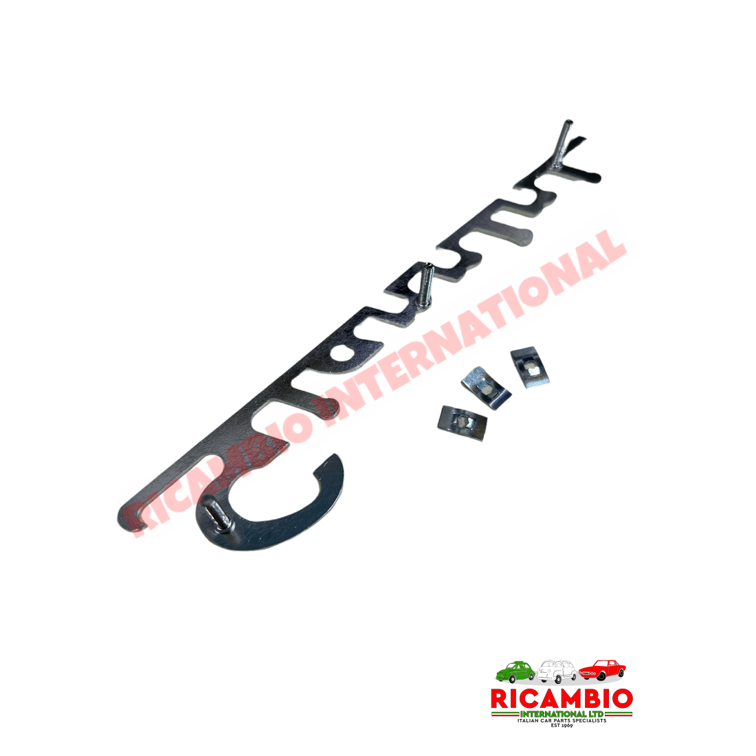 Chrome Giannini Badge & Clips - Classic Fiat 500 126 - Badge - Grille & Emblems