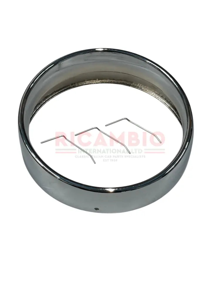 Chrome Head Lamp Bezel & Clips - Classic Fiat 500 - Lights - Lamps and Lenses