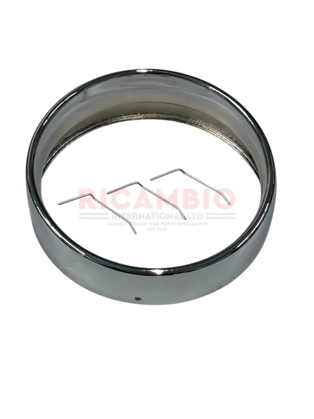 Chrome Head Lamp Bezel & Clips - Classic Fiat 500 - Lights - Lamps and Lenses