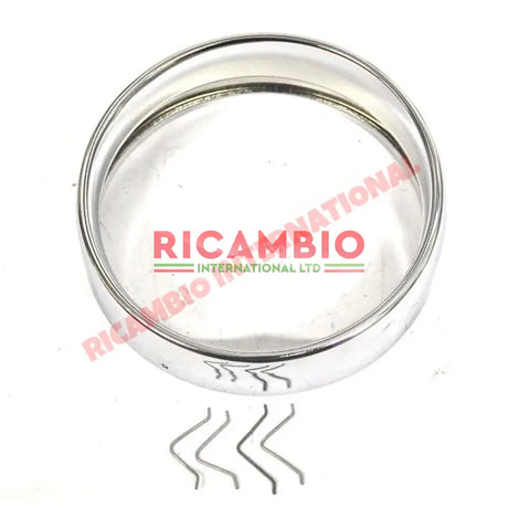 Chrome Head Lamp Bezel & Clips - Classic Fiat 500 - Lights - Lamps and Lenses