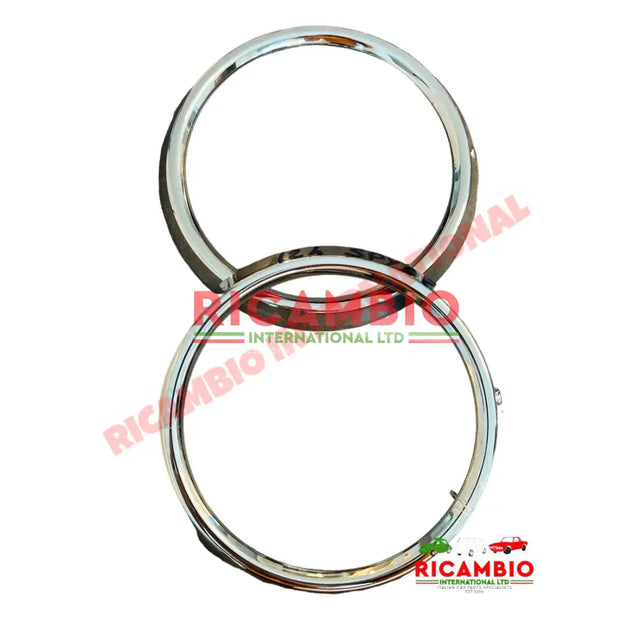 Chrome Head Lamp Bezel Kit - Fiat 124 Spider - Exterior