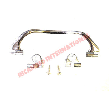 Chrome Inner Door Pull Handle & Screws - Classic Fiat 500 126 600 - Classic Fiat 500 Parts & Spares