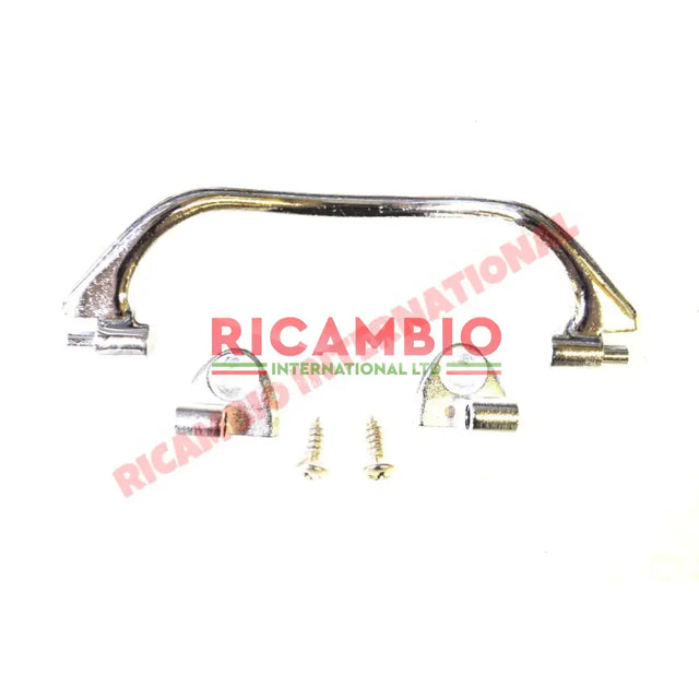 Chrome Inner Door Pull Handle & Screws - Classic Fiat 500 126 600 - Classic Fiat 500 Parts & Spares
