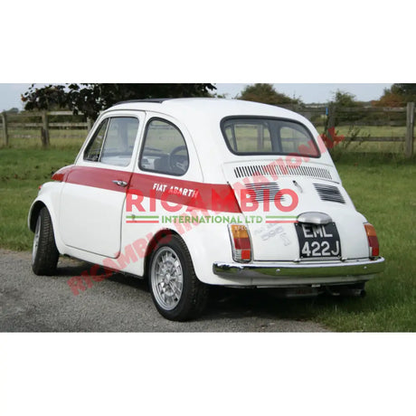 Chrome Metal Rear ’Fiat Abarth’ Badge & Clips - Classic Fiat 500,600,850,124,125,127,128 - Badge - Grill & Emblem