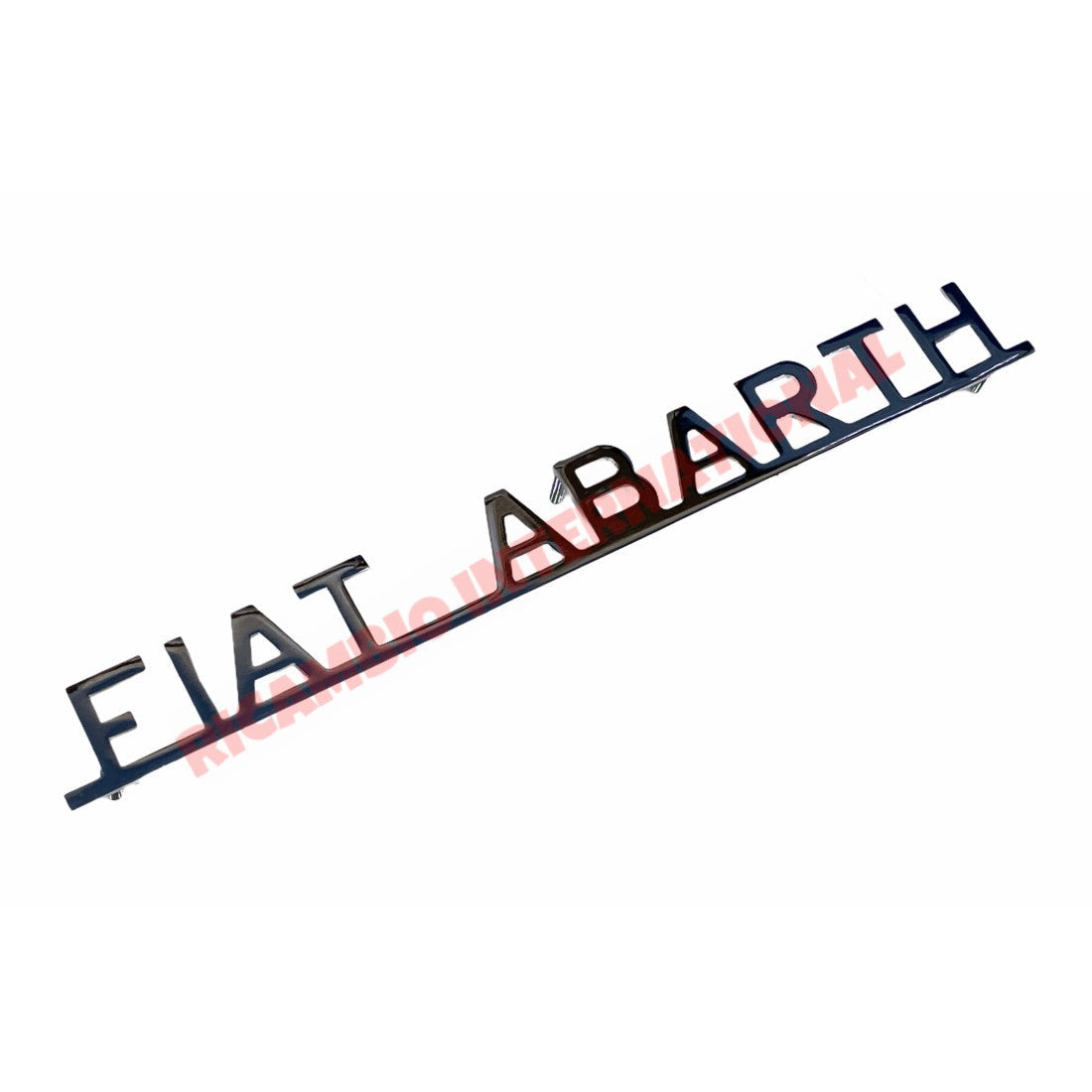 Chrome Metal Rear ’Fiat Abarth’ Badge & Clips - Classic Fiat 500,600,850,124,125,127,128 - Badge - Grill & Emblem