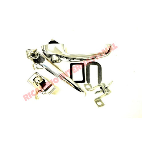 Chrome Outer Door Handle & Engine Lid Lock Kit (3 piece) - Classic Fiat 500 - Handles - Locks and Catches