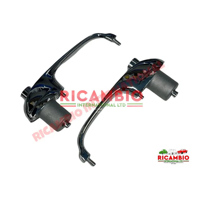 Chrome Outer Door Handle Kit - Autobianchi Bianchina all models - Handles - Locks and Catches