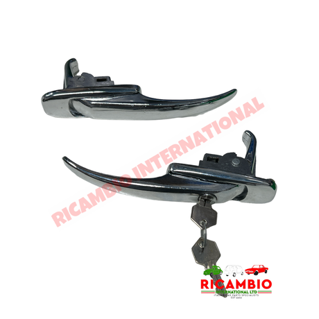 Chrome Outer Door Handle Kit - Fiat 600 - Handles - Locks and Catches