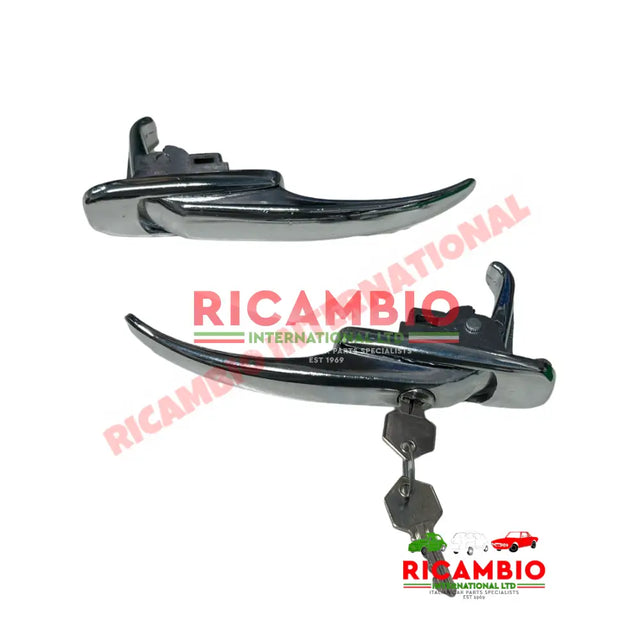 Chrome Outer Door Handle Kit - Fiat 600 - Handles - Locks and Catches
