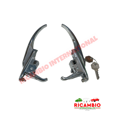Chrome Outer Door Handle Kit - Fiat 600 - Handles - Locks and Catches