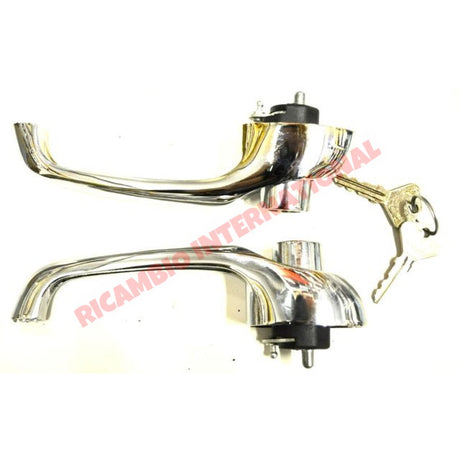 Chrome Outer Door Handle & Seal Kit (HIGH POLISHED CHROME) - Classic Fiat 500 - Classic Fiat 500 Parts & Spares