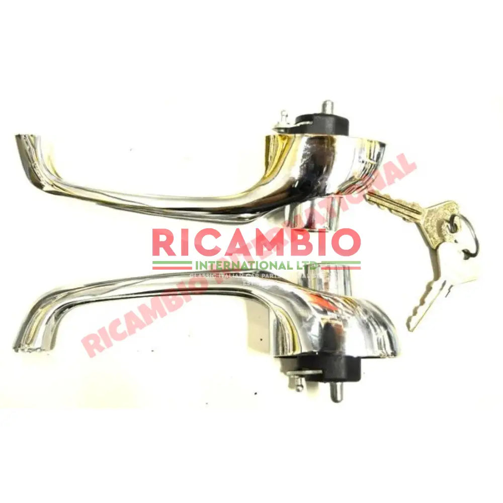 Chrome Outer Door Handle & Seal Kit (HIGH POLISHED CHROME) - Classic Fiat 500 - Classic Fiat 500 Parts & Spares