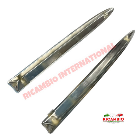 Chrome Plastic Front Badge Wing Kit - New Fiat 500