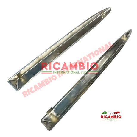 Chrome Plastic Front Badge Wing Kit - New Fiat 500