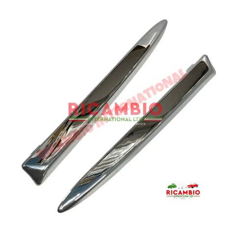 Chrome Plastic Front Badge Wing Kit - New Fiat 500