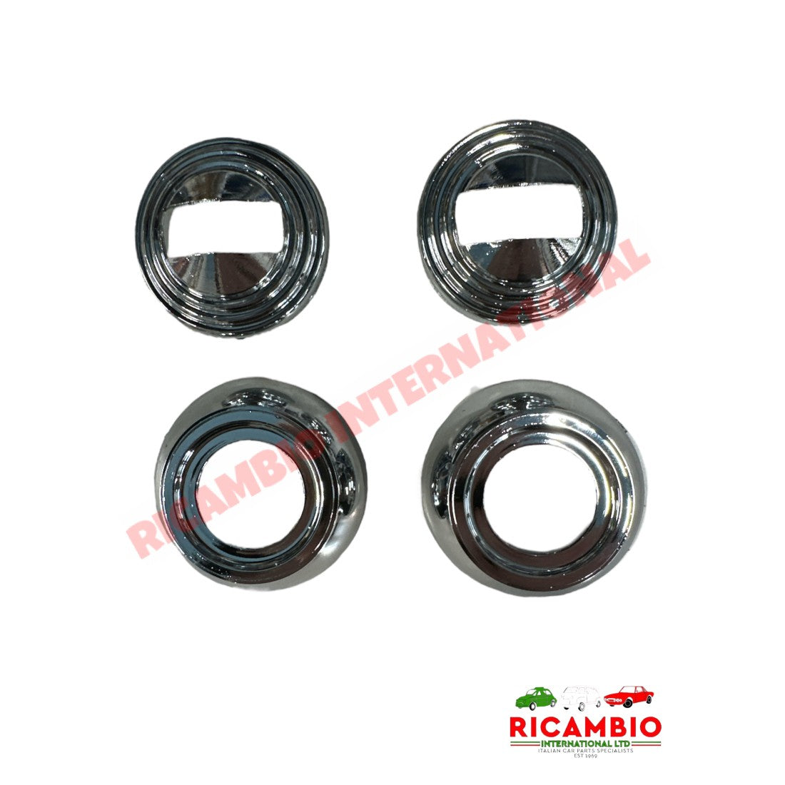 Chrome Plastic Internal Handle Spacer Kit - Classic Fiat 500 126 - Handles - Locks and Catches