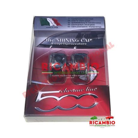 Chrome Plastic Washer Jet Cover Kit - New Fiat 500 all models - Accessories