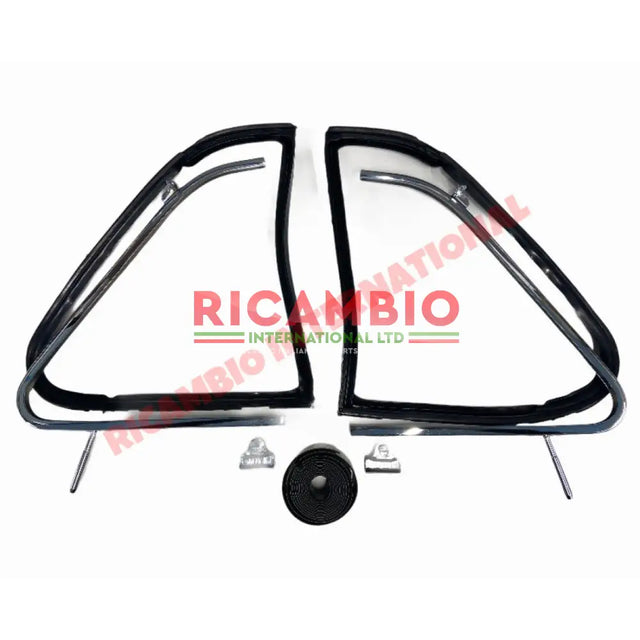 Chrome Quarter Light Frame & Seal Kit (BEST AVAILABLE) - Classic Fiat 500 - Window Seals & Associated Parts
