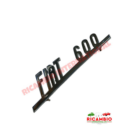 Chrome Rear Badge & Clips - Fiat 600 - Badge - Grill & Emblem