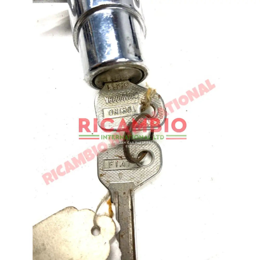 Chrome Rear Boot Lock Button & Keys - Fiat 124 - Fiat 124 & 125