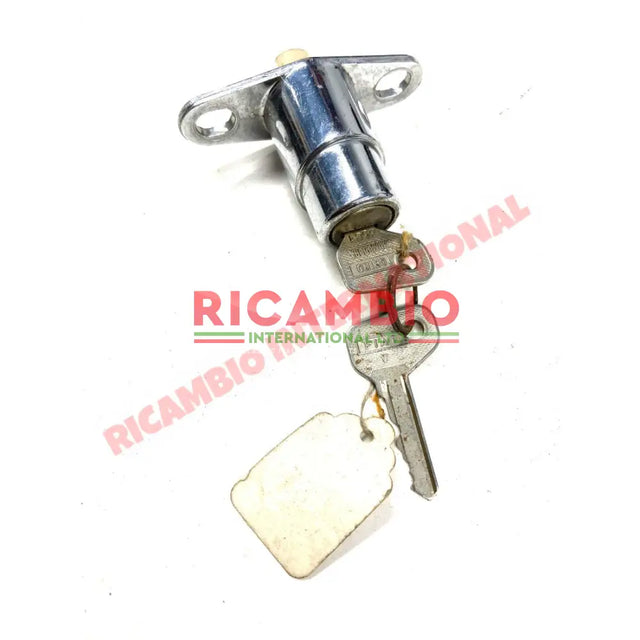 Chrome Rear Boot Lock Button & Keys - Fiat 124 - Fiat 124 & 125