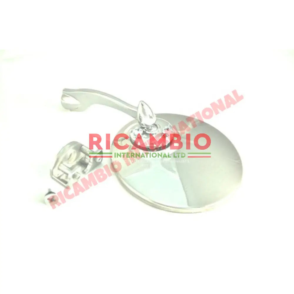 Chrome Round Mirror (Clip-on) - Classic Fiat 500,600,850 - Mirrors