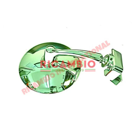 Chrome Round Mirror (Clip-on) - Classic Fiat 500,600,850 - Mirrors
