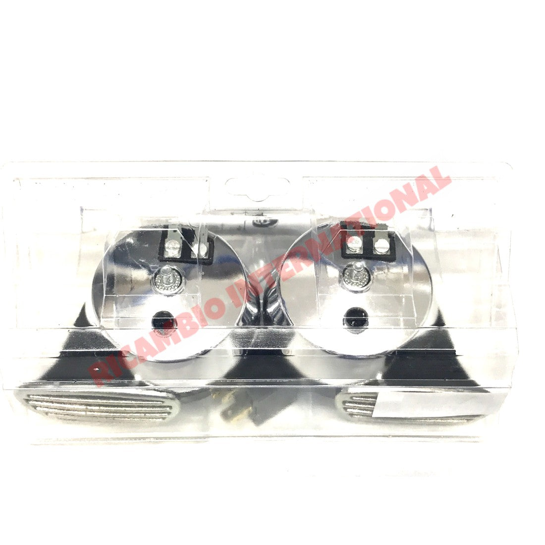Chrome Twin Horn Kit - Classic Fiat Lancia Alfa Romeo Autobianchi - Car Care Products