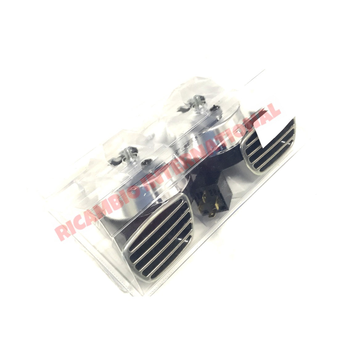 Chrome Twin Horn Kit - Classic Fiat Lancia Alfa Romeo Autobianchi - Car Care Products