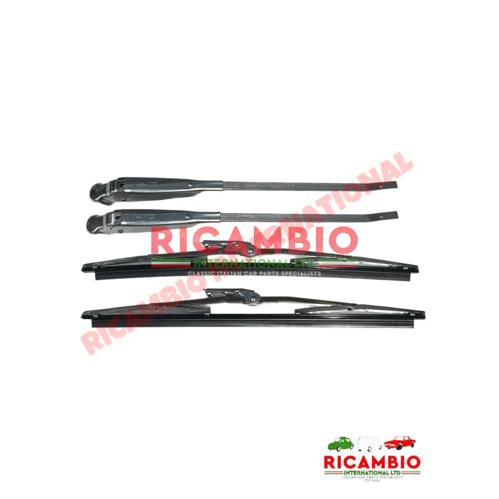 Chrome Wiper Arm and Blade Kit (LHD/Push on) - Classic Fiat 500 126 - Wiper - Washers & Associated Items