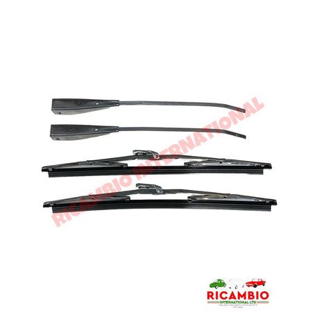 Chrome Wiper Arm and Blade Kit (RHD/Push on) - Classic Fiat 500 126 - Wiper - Washers & Associated Items