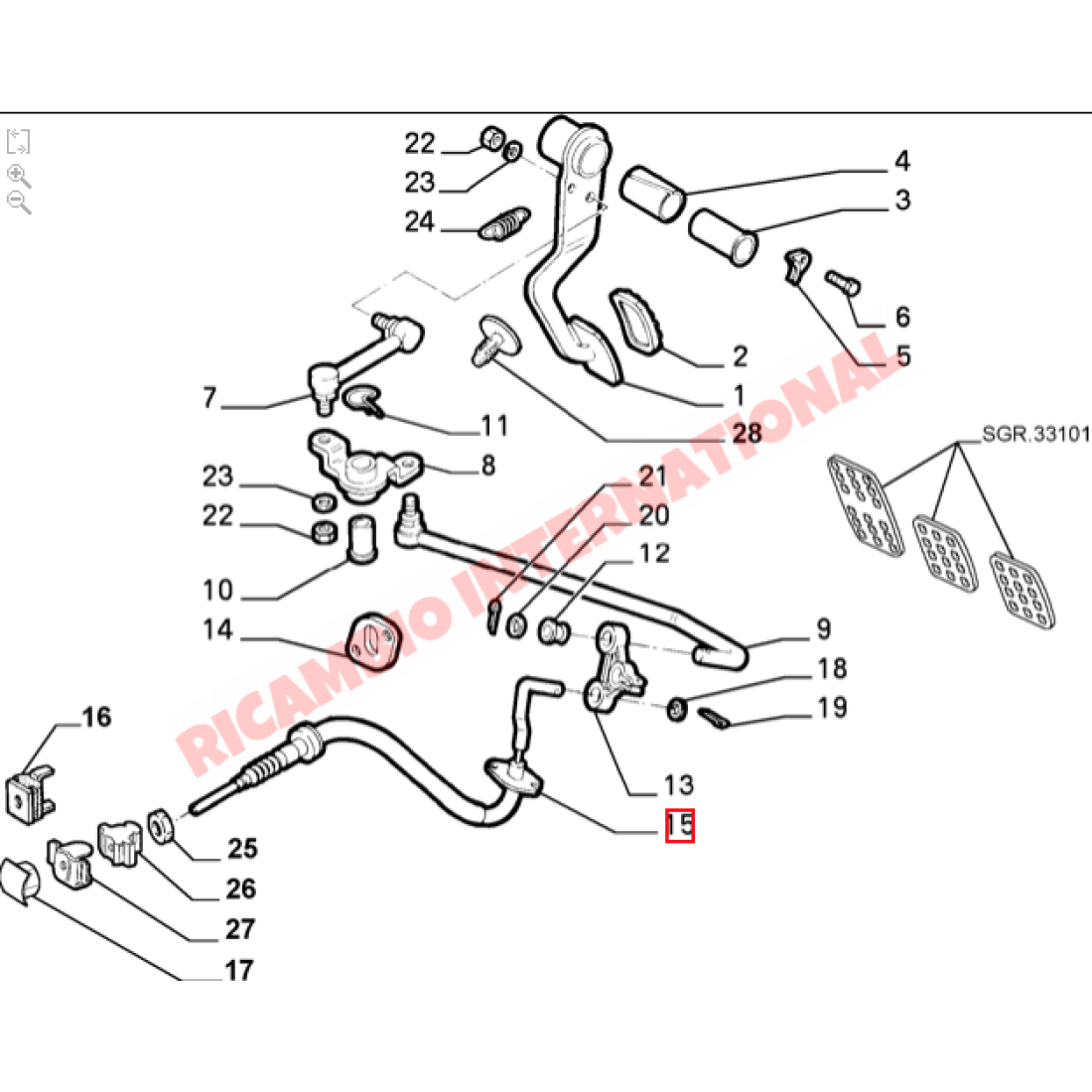 Clutch Cable (540mm) - Fiat Seicento - Cables and Clips