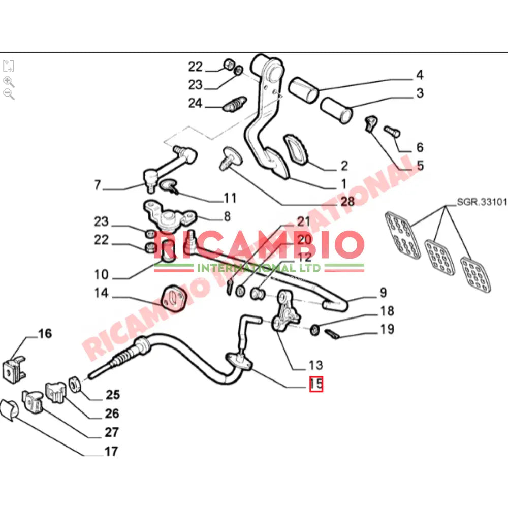 Clutch Cable (540mm) - Fiat Seicento - Cables and Clips