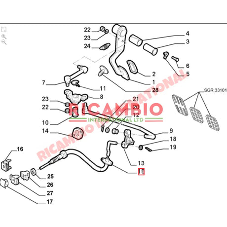 Clutch Cable (540mm) - Fiat Seicento - Cables and Clips