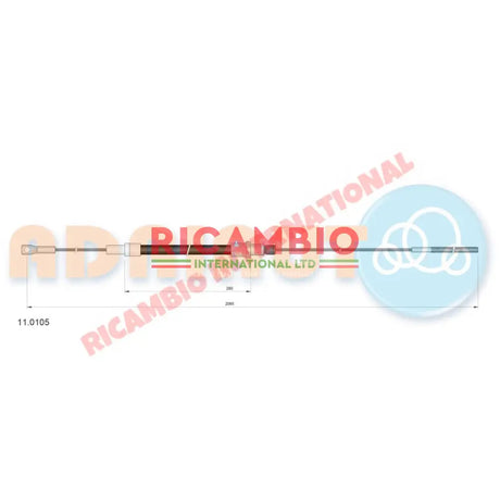 Clutch Cable - Fiat 500 R & 126 all models - Cables - Clips & Springs