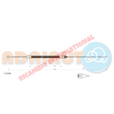 Clutch Cable - Fiat 850 Saloon,Special,Coupe,Sports - Cables