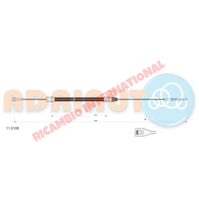 Clutch Cable - Fiat 850 Saloon,Special,Coupe,Sports - Cables