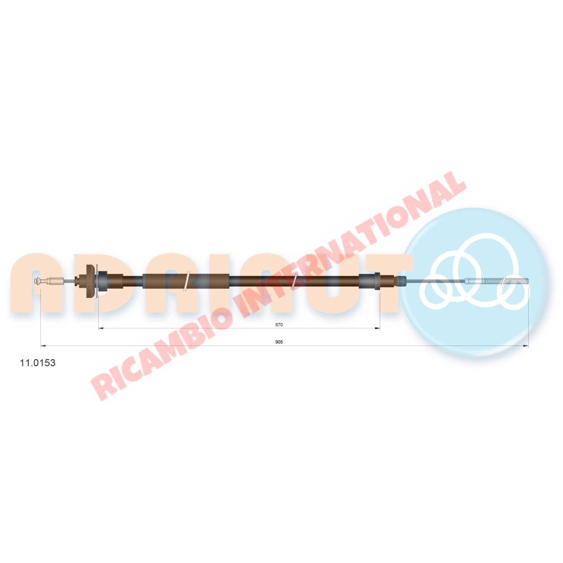Clutch Cable (LHD) - Fiat 124 - Clutch - Transmission & Related Parts