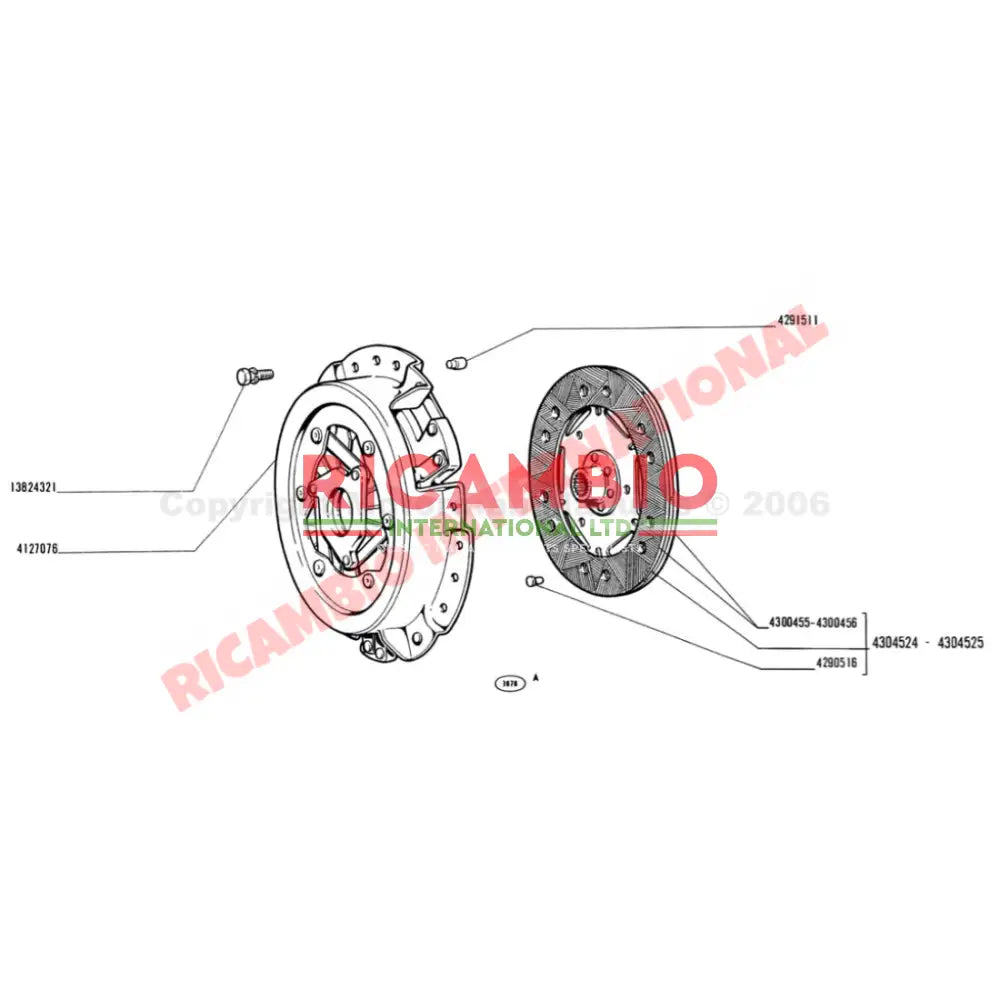 Clutch Disc Friction Plate (6 Spline) - Classic Fiat 500 Topolino - Gearbox