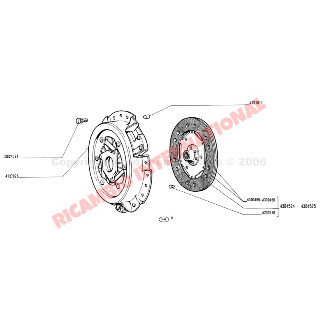 Clutch Disc Friction Plate (COURSE SPLINE) - Classic Fiat 500 - Gearbox and Parts