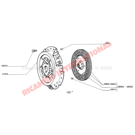 Clutch Disc Friction Plate (COURSE SPLINE) - Classic Fiat 500 - Gearbox and Parts