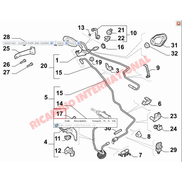 Clutch Master Cylinder - Fiat 500 New Shape Panda New Shape - Clutch & Transmission Parts